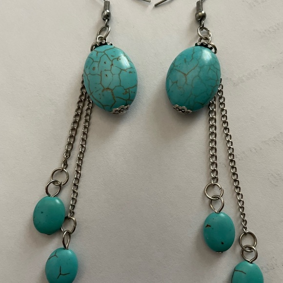 Turquoise Drop Earrings - Picture 3 of 3